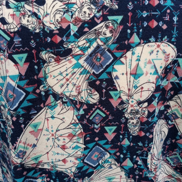 Lularoe Disney Womans Blouse Short Sleeve Nwt Princess Retro Blue Purple White M - Picture 4 of 7
